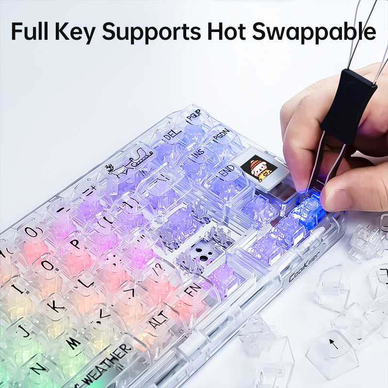 CoolKiller CK68 Wireless Hot Swappable OLED Mechanical Keyboard