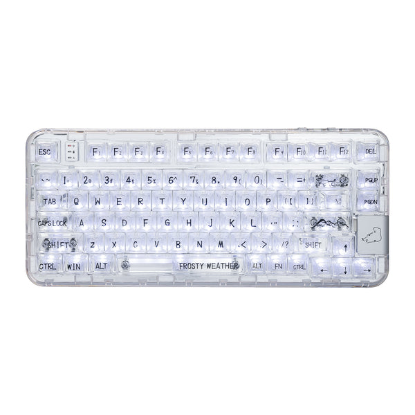 CoolKiller CK75 Kabellose mechanische Tastatur mit transparenter Dichtung – Eisbär