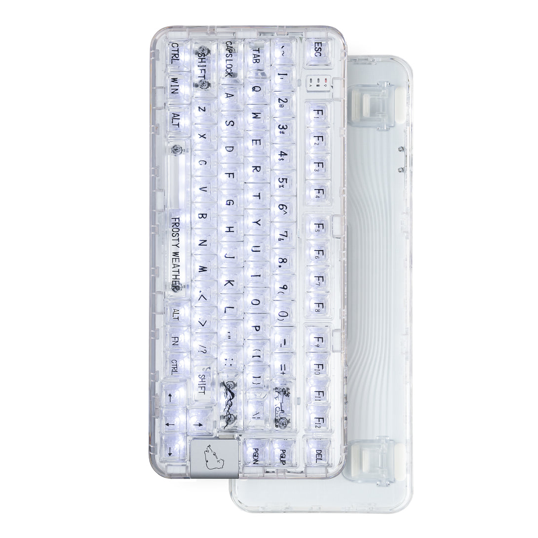 CoolKiller CK75 Wireless Transparent Gasket Mechanical Keyboard-Polar Bear