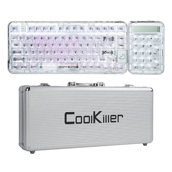 CoolKiller CK75 Kabellose mechanische Tastatur mit transparenter Dichtung – Eisbär