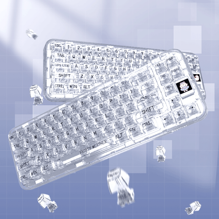 CoolKiller CK68 Wireless Hot Swappable OLED Mechanical Keyboard-Polar Bear - CoolKiller